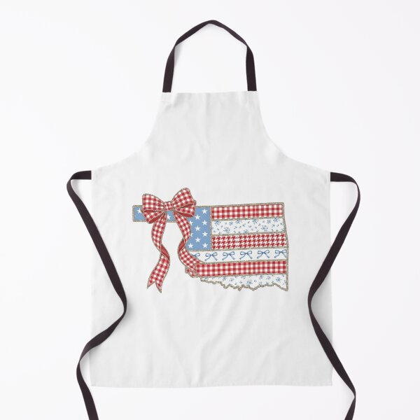 Item preview, Cute Patriotic Oklahoma Map with Red Gingham Bow designed and sold by Paper Drip.