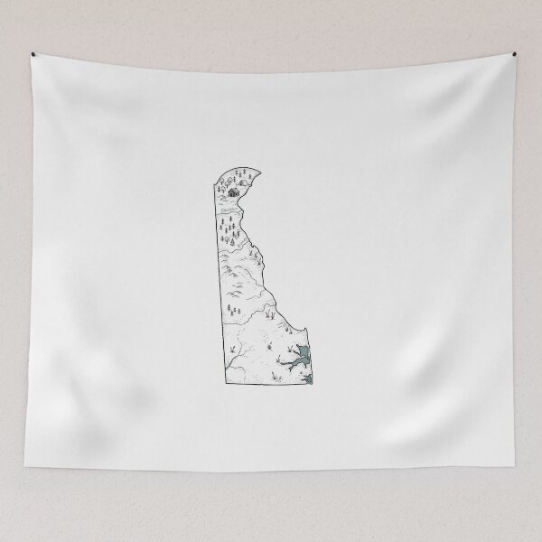Item preview, Delaware Illustrated Map – Hand-Drawn Rivers & Nature Adventure Sketch designed and sold by Paper Drip.