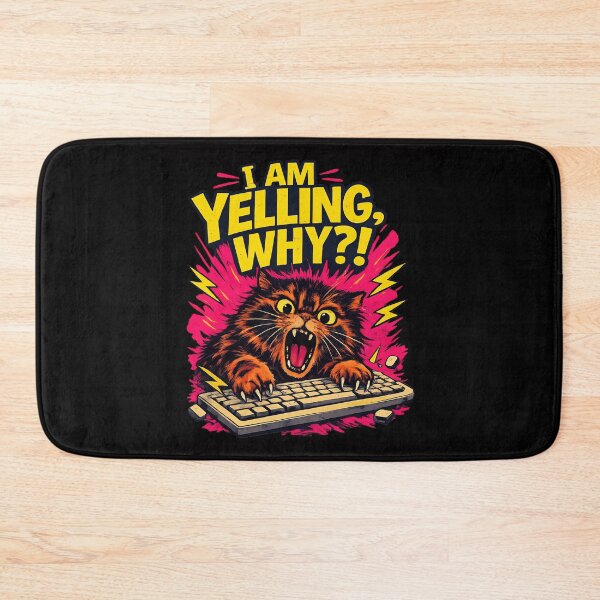Item preview, I AM YELLING WHY?! Funny Angry Cat Keyboard Meme Shirt | Chaotic Gamer designed and sold by Cree8if.