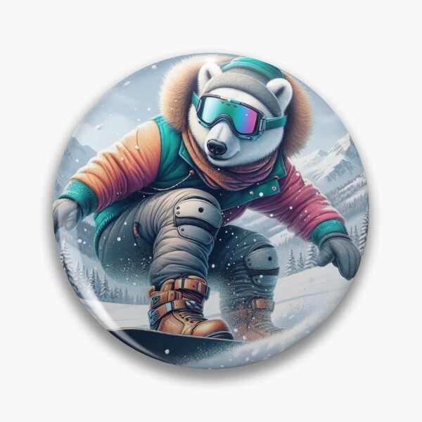 Item preview, Snowboarding Polar Bear – Winter Sports Animal Art designed and sold by Dogandesighn.