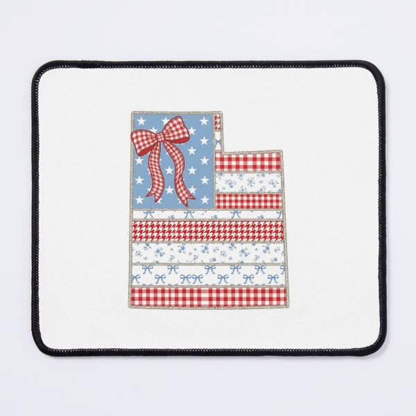 Item preview, Cute Patriotic Utah Map with Red Gingham Bow designed and sold by Paper Drip.