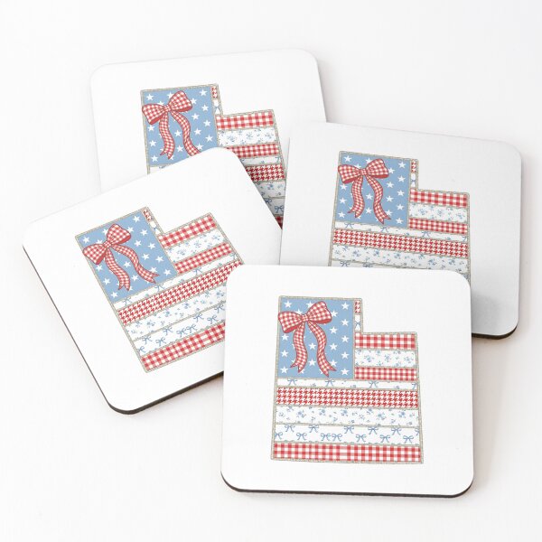 Item preview, Cute Patriotic Utah Map with Red Gingham Bow designed and sold by Paper Drip.