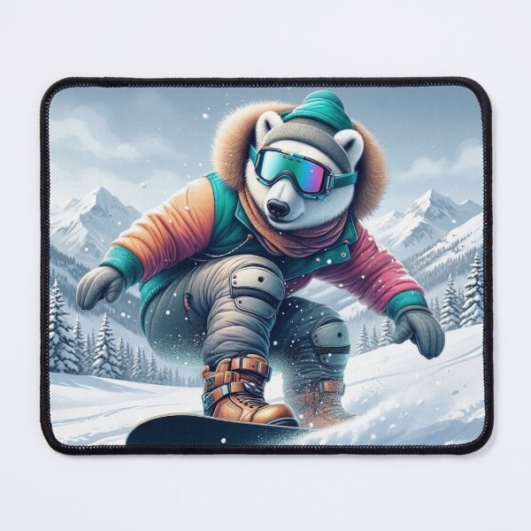Item preview, Snowboarding Polar Bear – Winter Sports Animal Art designed and sold by Dogandesighn.