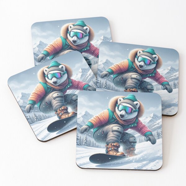 Item preview, Snowboarding Polar Bear – Winter Sports Animal Art designed and sold by Dogandesighn.