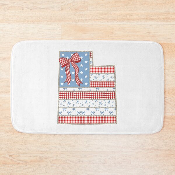 Item preview, Cute Patriotic Utah Map with Red Gingham Bow designed and sold by Paper Drip.