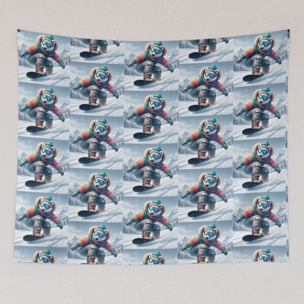 Item preview, Snowboarding Polar Bear – Winter Sports Animal Art designed and sold by Dogandesighn.