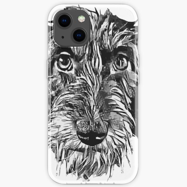Wire-haired dachshund head iPhone Soft Case