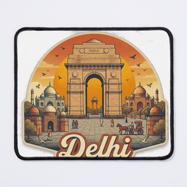 Item preview, Delhi Vintage Retro Travel Design designed and sold by MIArt Studio.