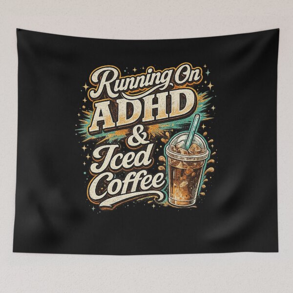 Item preview, Running On ADHD Iced Coffee designed and sold by CreativeTag.