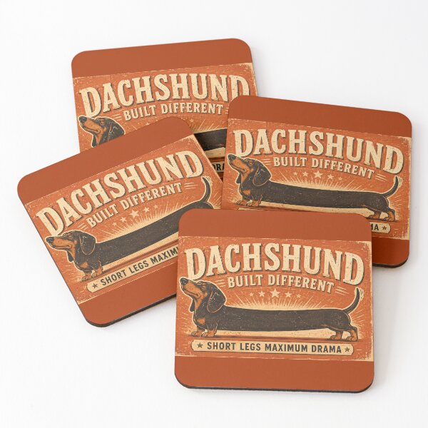 Item preview, Dachshund Built Different Short Legs Maximum Drama – Funny Retro Vintage Art | Dachshund Lover Gift designed and sold by irfanshikh.