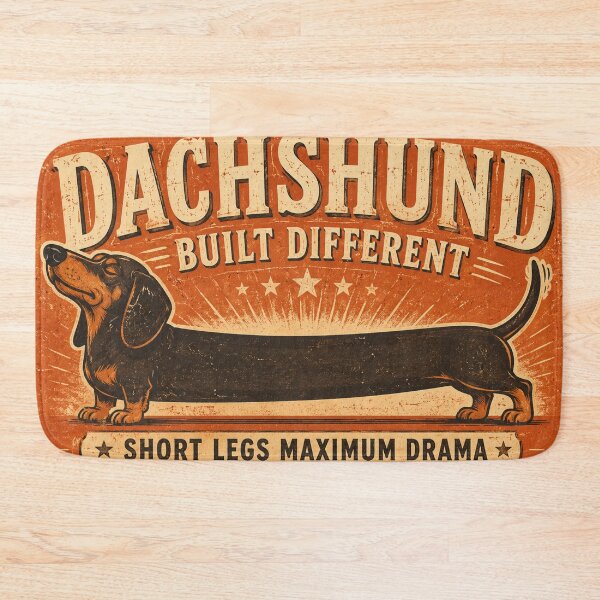 Item preview, Dachshund Built Different Short Legs Maximum Drama – Funny Retro Vintage Art | Dachshund Lover Gift designed and sold by irfanshikh.