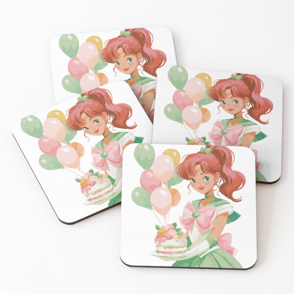 Item preview, Sailor Jupiter birthday cake balloons card designed and sold by spiritedmuse.