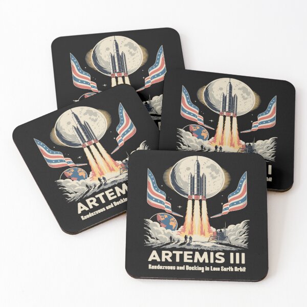 Item preview, Artemis 3 - low earth orbit - moon mission - crewed mission - spaceflight - astronaut - crewed lunar flyby - rocket - spacecraft - capsule - orbit - exploration - lunar - moon lover  designed and sold by JansenGS.