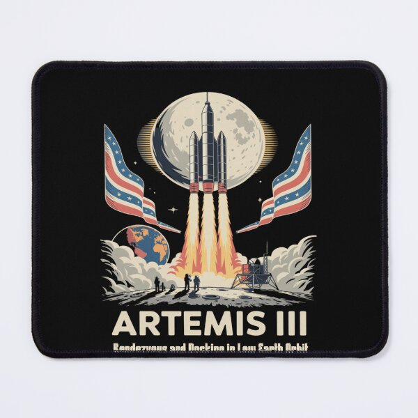 Item preview, Artemis 3 - low earth orbit - moon mission - crewed mission - spaceflight - astronaut - crewed lunar flyby - rocket - spacecraft - capsule - orbit - exploration - lunar - moon lover  designed and sold by JansenGS.