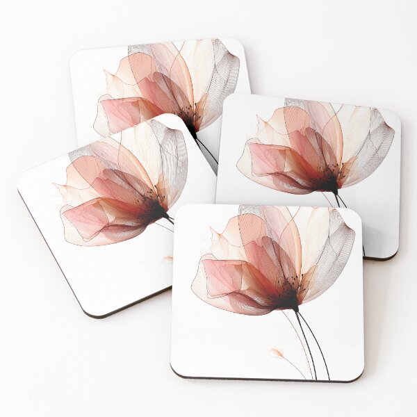 Item preview, Ethereal Red Abstract Flower | Delicate Translucent Art Print designed and sold by SlowRegardArt.