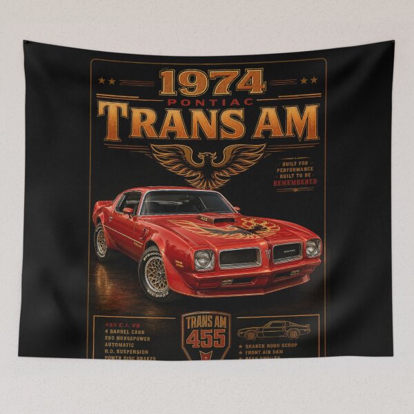 Item preview, 1974 Pontiac Firebird Trans Am Classic Muscle Car Vintage Art designed and sold by TheArtOfCar.