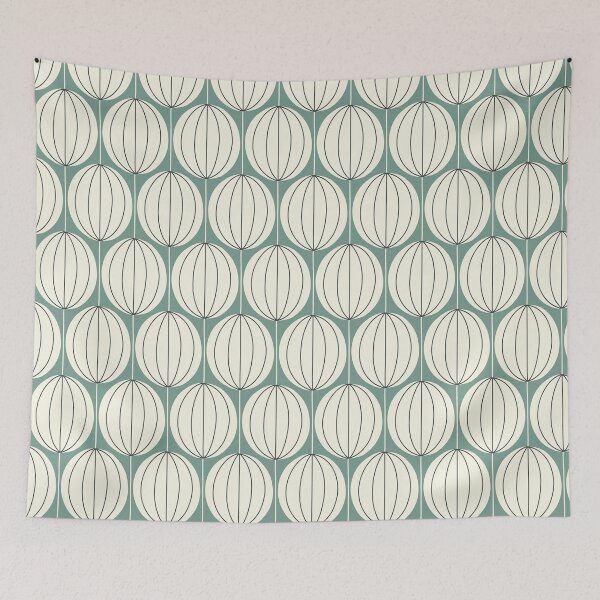 Item preview, Mid Mod Ovals - gray green & cream designed and sold by Johanna Kindvall.