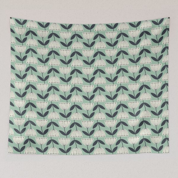 Item preview, upside down Scandi floral - mint green designed and sold by Johanna Kindvall.