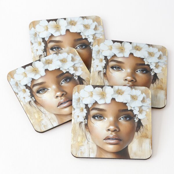 Item preview, Elegant Female's Face With Crown Of White Flowers  designed and sold by DEC02.