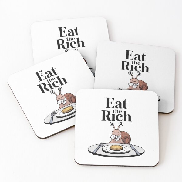 Item preview, Eat the Rich | Funny Snail Design – Dark Humor Anti Capitalist Cartoon designed and sold by ArcticFoxStudio.