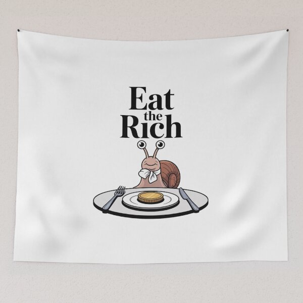 Item preview, Eat the Rich | Funny Snail Design – Dark Humor Anti Capitalist Cartoon designed and sold by ArcticFoxStudio.