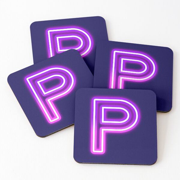 Item preview, Letter P Neon Pink Purple Glow - Retro Futuristic Monogram Initial designed and sold by SolutionsArt.