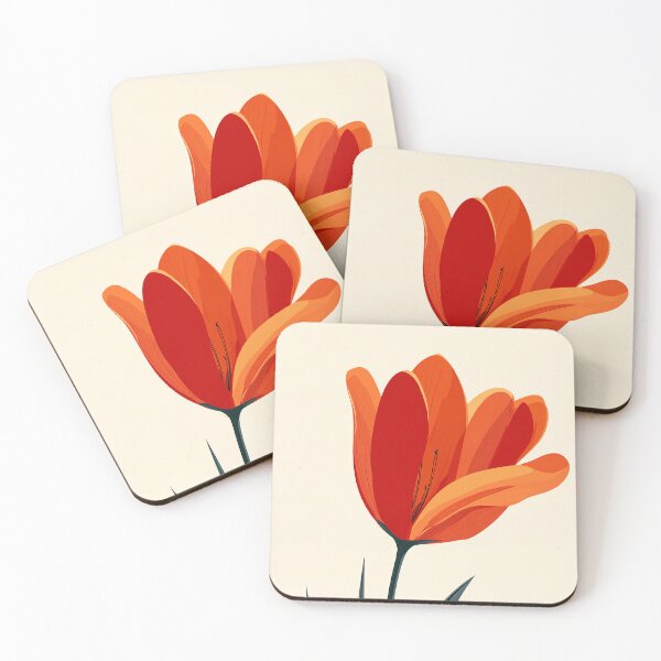 Item preview, Vibrant Orange Tulip Minimalist Botanical Fine Art designed and sold by SlowRegardArt.