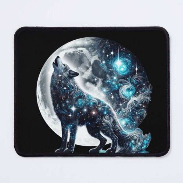Item preview, Cosmic Wolf Howl – Mystical Moon Art designed and sold by Dogandesighn.