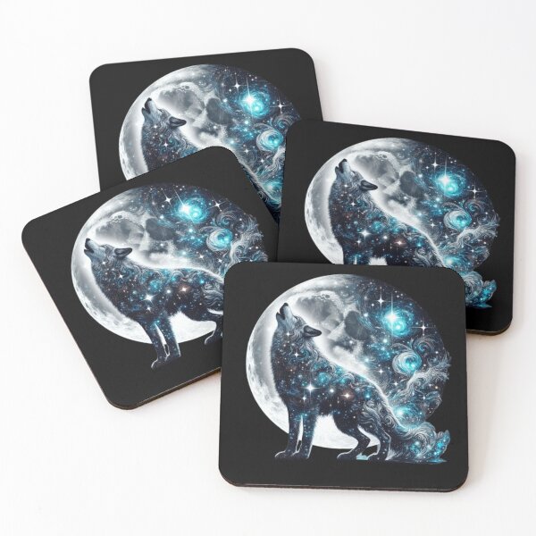 Item preview, Cosmic Wolf Howl – Mystical Moon Art designed and sold by Dogandesighn.