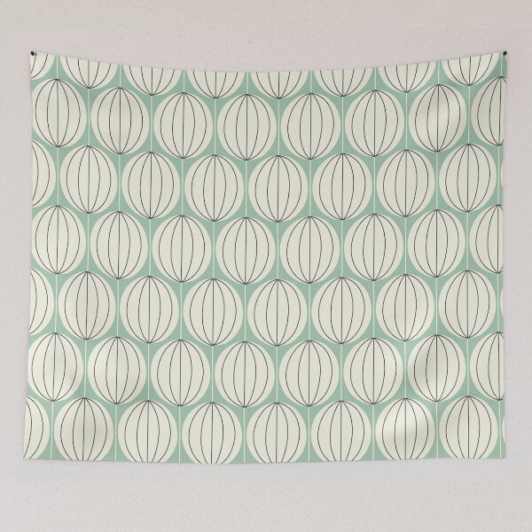 Item preview, Mid Mod Ovals - mint green & cream designed and sold by Johanna Kindvall.