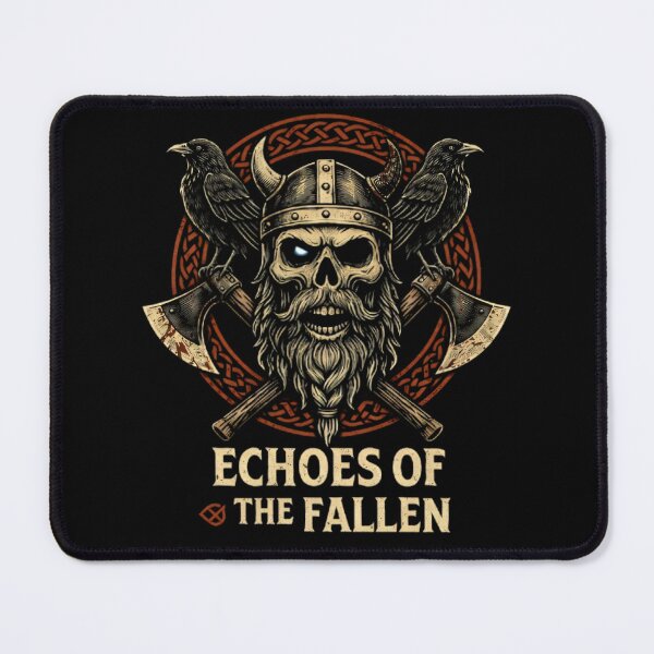 Item preview, Viking Skull Echoes of the Fallen Norse Axes Ravens designed and sold by Mythborn Saga.