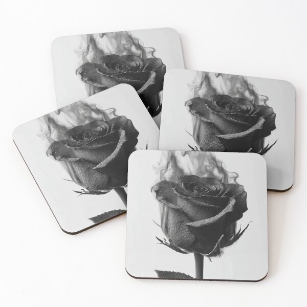 Item preview, Black Rose with Smoke | Dark Moody Floral Art Print designed and sold by SlowRegardArt.