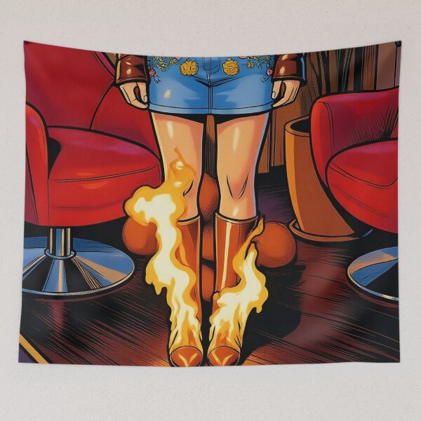 Item preview, Lederbraun Stiefel in Flammen designed and sold by pjd94.