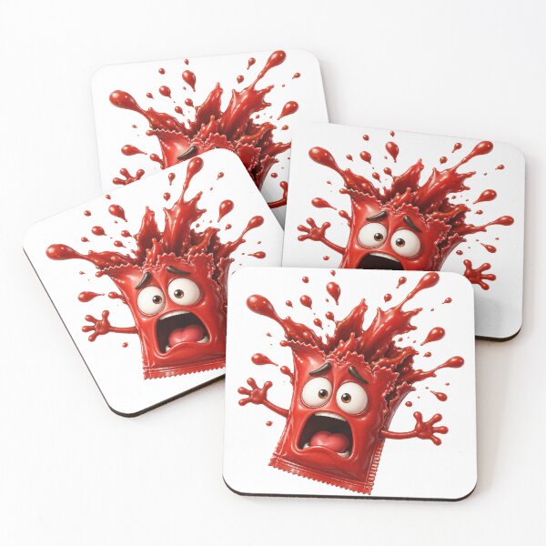 Item preview, Scared Red Paint Splatter Cartoon Character designed and sold by jgvisualarts.
