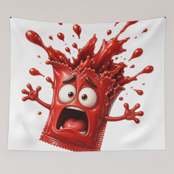 Item preview, Scared Red Paint Splatter Cartoon Character designed and sold by jgvisualarts.