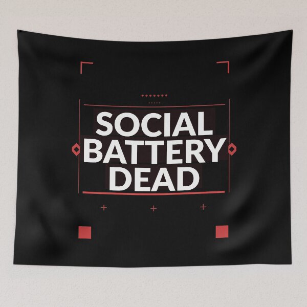 Item preview, SOCIAL BATTERY DEAD Shirt | Funny Introvert Gift for Antisocial People designed and sold by Daily Mood Tees.