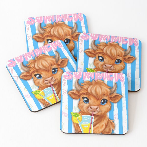 Item preview, Cute Summer Highland Cow Lemonade designed and sold by BoldBrushfine.