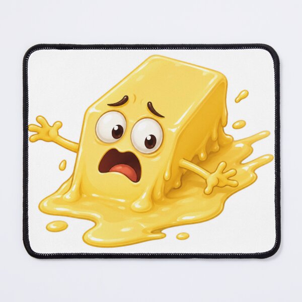 Item preview, Melting Butter Cartoon Character Scared Expression designed and sold by jgvisualarts.