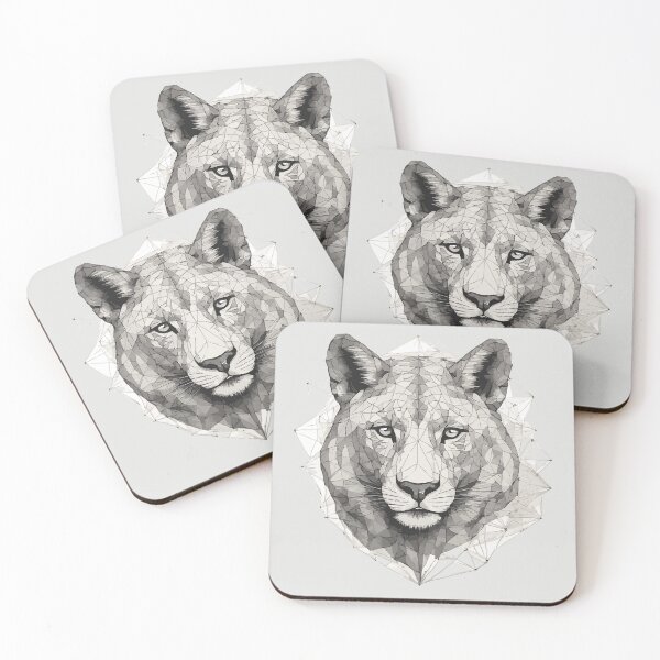 Item preview, Geometric Lioness – Modern Animal Art designed and sold by Tklezardesigns.
