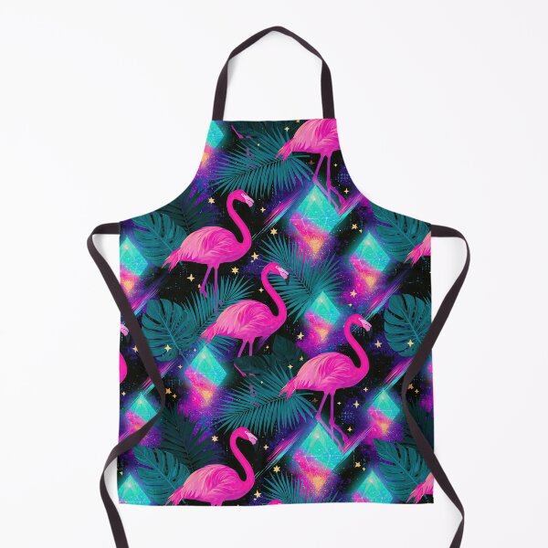 Item preview, Retro 80s and 90s aesthetic - Miami Neon Flamingo Pattern designed and sold by AeonAcademy.
