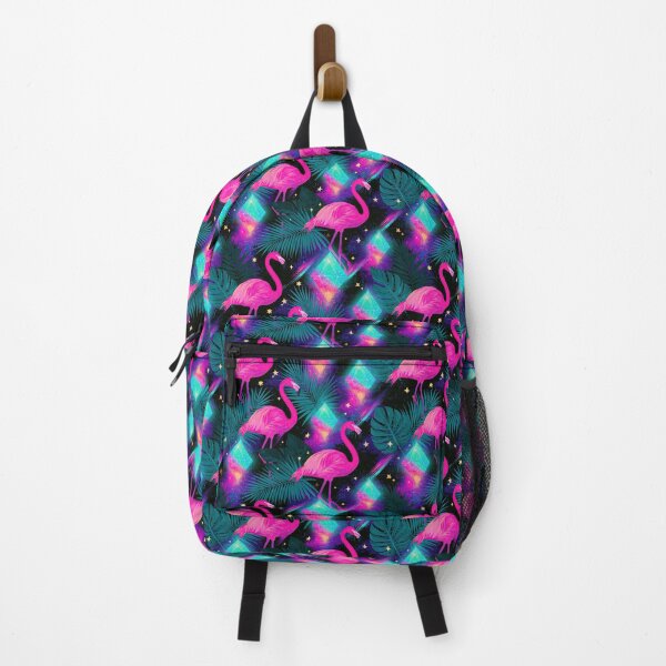 Item preview, Retro 80s and 90s aesthetic - Miami Neon Flamingo Pattern designed and sold by AeonAcademy.