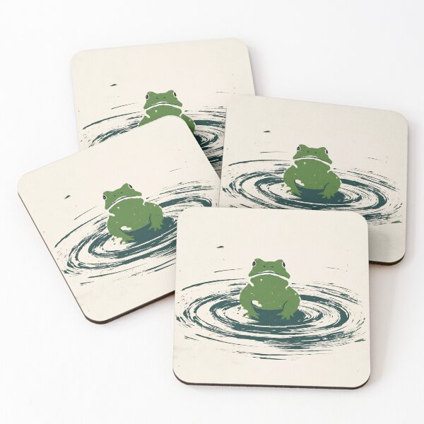 Item preview, Japanese Frog - Japandi Ukiyo e Painting designed and sold by KJNihonDesigner.