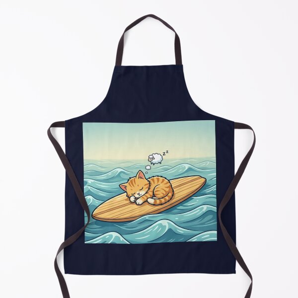 Item preview, Dreaming Surf Cat – Whimsical Ocean Art designed and sold by Dogandesighn.