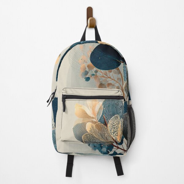 Item preview, Minimalist Blue and Beige Botanical Leaves - Fine Art Illustration designed and sold by SlowRegardArt.