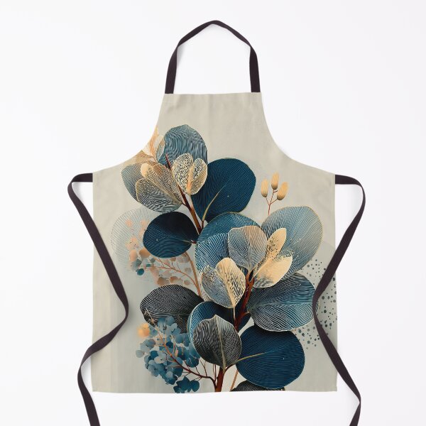 Item preview, Minimalist Blue and Beige Botanical Leaves - Fine Art Illustration designed and sold by SlowRegardArt.