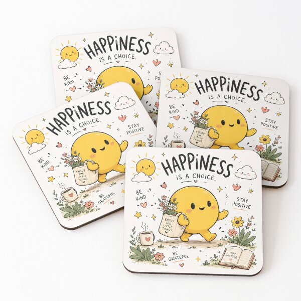 Item preview, Cute Kawaii Yellow Blob: Happiness Is A Choice. designed and sold by CraftMuse19.