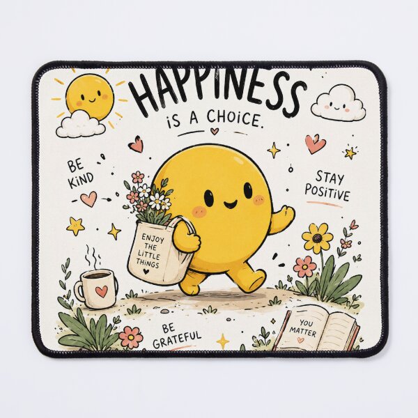 Item preview, Cute Kawaii Yellow Blob: Happiness Is A Choice. designed and sold by CraftMuse19.