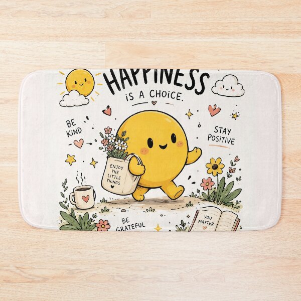 Item preview, Cute Kawaii Yellow Blob: Happiness Is A Choice. designed and sold by CraftMuse19.