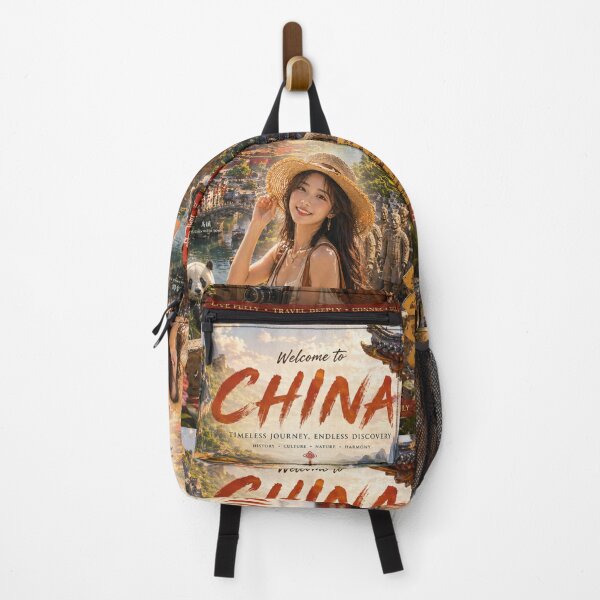 Item preview, Welcome to China Vintage Travel Poster | Great Wall, Panda & Chinese Culture Scenic Art designed and sold by Inkora-Art.