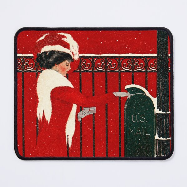 Item preview, Between You and Me by Coles Phillips - Vintage Christmas Illustration Winter Mailbox Print for Retro Holiday Decor Lovers designed and sold by RickE.